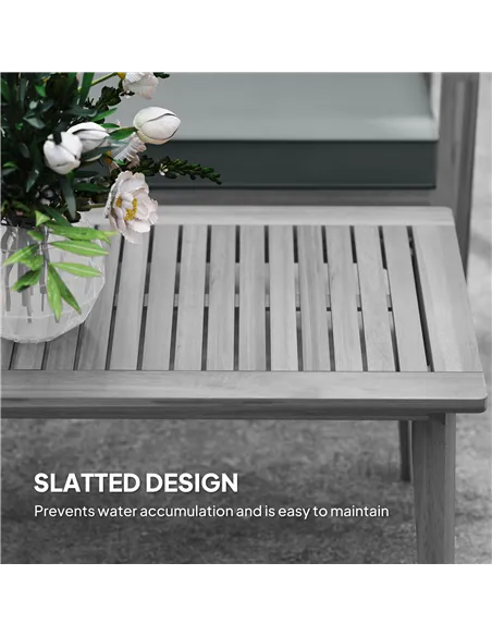 Outsunny 4-Piece Wooden Garden Furniture Set with Cushions - Light Grey