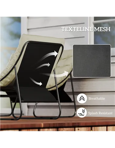 Outsunny 4 Seater Garden Furniture Set, Conversation Set with Loveseat Sofa, Chairs, Glass Coffee Table, Thick Cushions, Steel O