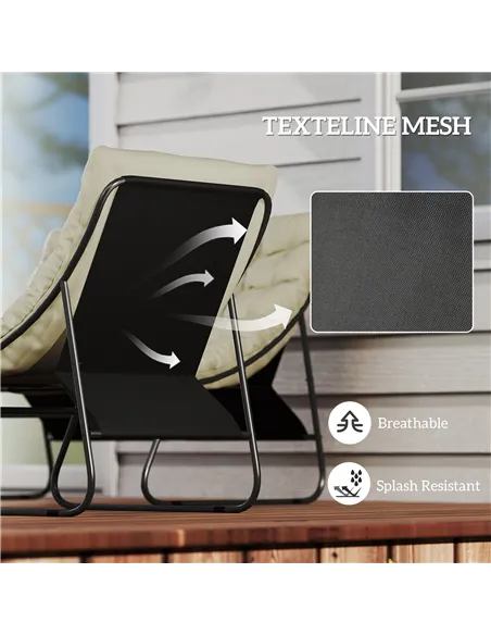 Outsunny 4 Seater Garden Furniture Set, Conversation Set with Loveseat Sofa, Chairs, Glass Coffee Table, Thick Cushions, Steel O