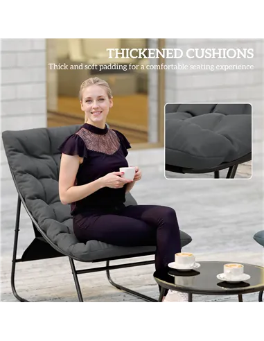 Outsunny Four-Piece Curved Seat Garden Sofa Set - Grey/Black