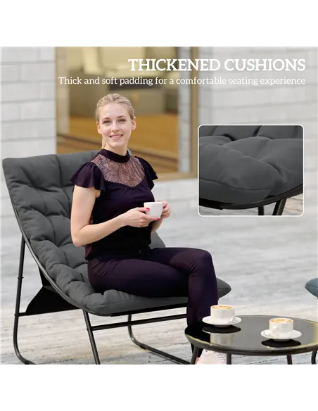 Outsunny Four-Piece Curved Seat Garden Sofa Set - Grey/Black