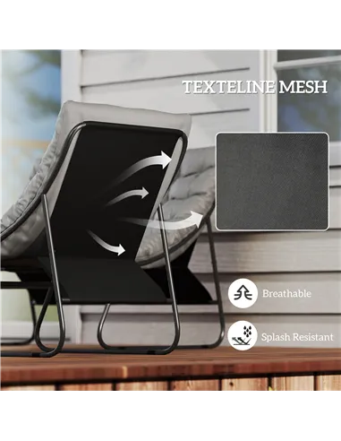 Outsunny Four-Piece Curved Seat Garden Sofa Set - Grey/Black