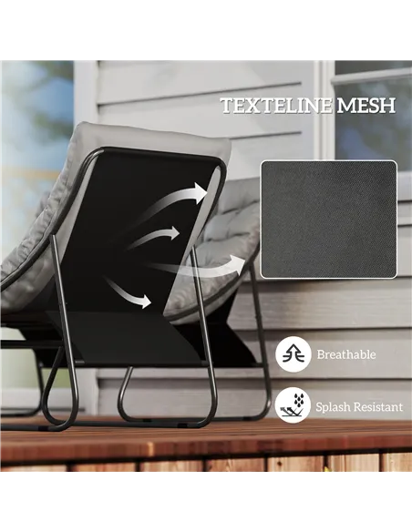 Outsunny Four-Piece Curved Seat Garden Sofa Set - Grey/Black