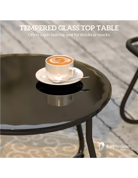 Outsunny Four-Piece Curved Seat Garden Sofa Set - Grey/Black