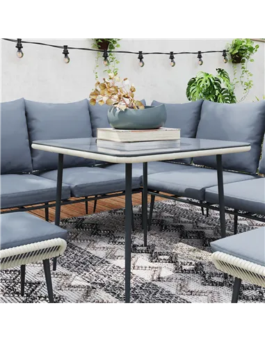 Outsunny Six-Piece Rattan Strong Garden Sofa Set - Grey