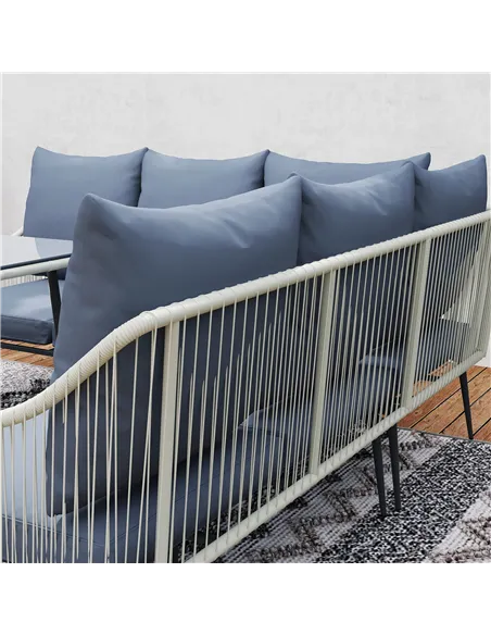 Outsunny Six-Piece Rattan Strong Garden Sofa Set - Grey