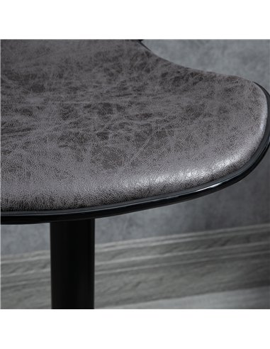 HOMCOM Adjustable Bar Stools Set of 2, Swivel Leathaire Upholstered Barstools with Large Seat, Breakfast Bar Chairs with Back, F