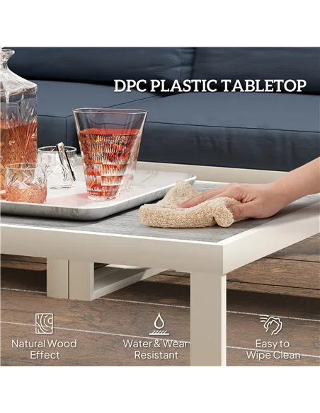 Outsunny Four-Piece L Shaped Garden Furniture Set with 5-Level Adjustable Lounger - Grey