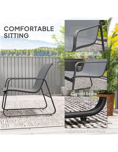 Outsunny Four-Piece Minimalistic Garden Sofa Set - Light Grey