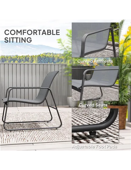 Outsunny Four-Piece Minimalistic Garden Sofa Set - Light Grey