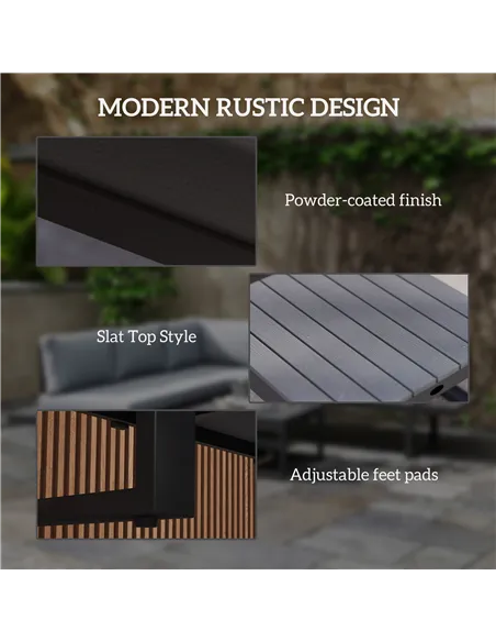 Outsunny 4 Pieces Garden Furniture Set, 5-Level Reclining Garden Corner Sofa Set, Outdoor Lounge Conversation Sectional with Cus