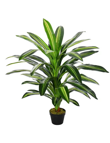 Outsunny Artificial Plant in Pot, Fake Plant for Home Indoor Decor, 110cm, Green