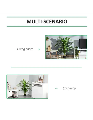 Outsunny Artificial Plant in Pot, Fake Plant for Home Indoor Decor, 110cm, Green