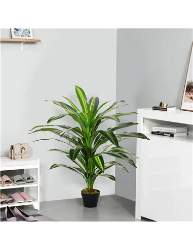 Outsunny Artificial Plant in Pot, Fake Plant for Home Indoor Decor, 110cm, Green