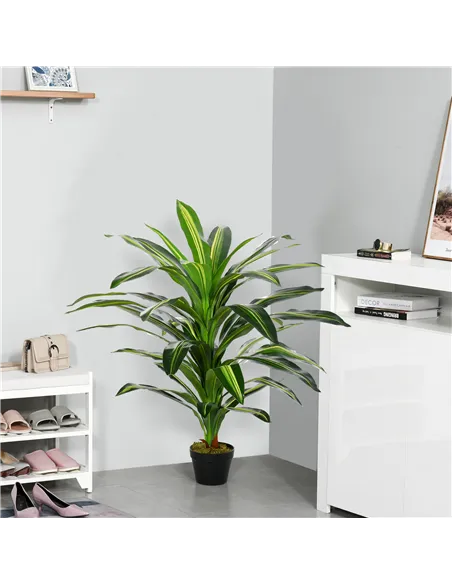 Outsunny Artificial Plant in Pot, Fake Plant for Home Indoor Decor, 110cm, Green