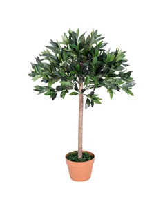 Outsunny 3ft Artificial Olive Tree Indoor Plant Greenery for Home Office Potted in An Orange Pot