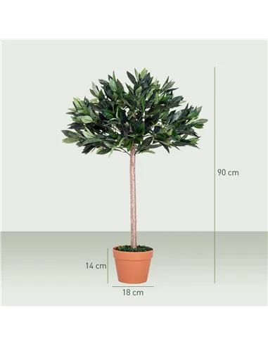 Outsunny 3ft Artificial Olive Tree Indoor Plant Greenery for Home Office Potted in An Orange Pot