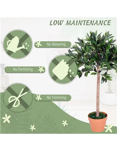 Outsunny 3ft Artificial Olive Tree Indoor Plant Greenery for Home Office Potted in An Orange Pot