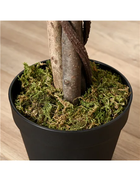 Outsunny 160cm/5.2FT Artificial Ficus Silk Tree with Nursery Pot, Decorative Fake Plant, for Indoor Outdoor Décor