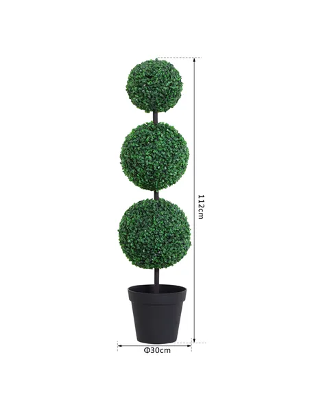 Outsunny Artificial Plants Honeysuckle Flower in Pot Fake Plants with Curved Boots for Indoor 15x15x150cm White