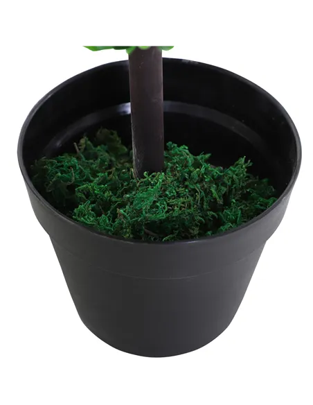 Outsunny Artificial Plants Honeysuckle Flower in Pot Fake Plants with Curved Boots for Indoor 15x15x150cm White