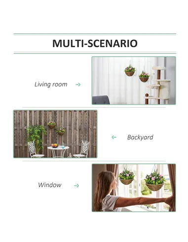 Outsunny Set of Two Hanging Lisianthus Flower Pots - Pink/Green