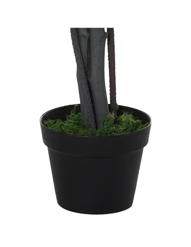 Outsunny 145cm Artificial Banyan Plant Faux Decorative Tree w/ Cement Pot Vibrant Greenery Shrubbery Indoor Outdoor Accessory