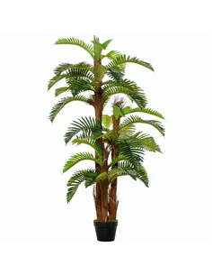 Outsunny Artificial Plant Tropical Palm in Pot, Fake Plants for Home Indoor Decor, 150cm, Green