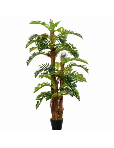 Outsunny Artificial Plant Tropical Palm in Pot, Fake Plants for Home Indoor Decor, 150cm, Green