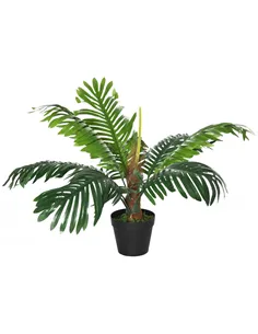 Outsunny Set of Two Faux Rose Trees - White