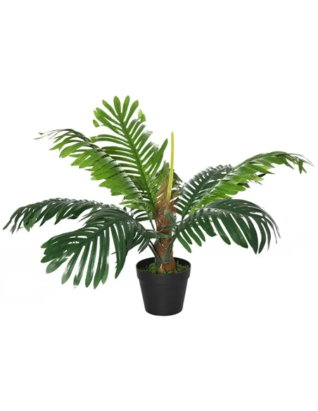 Outsunny Set of Two Faux Rose Trees - White