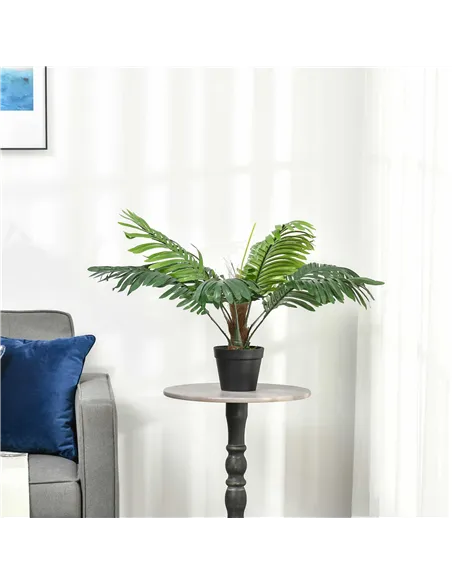 Outsunny Set of Two Faux Rose Trees - White