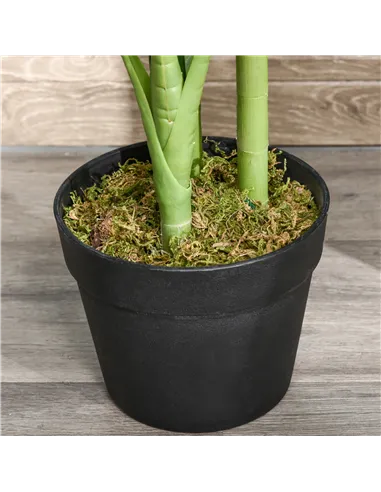 Outsunny 100cm/3.3FT Artificial Monstera Tree Decorative Cheese Plant 21 Leaves with Nursery Pot, Fake Tropical Palm Tree for In