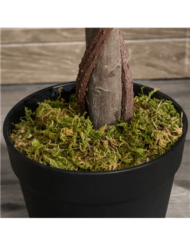 Outsunny Artificial Bay Laurel Topiary Trees w/ Pot Fake, Set Of 2 120cm/4FT Indoor Greenery Plant Home Office Garden Decor Gree