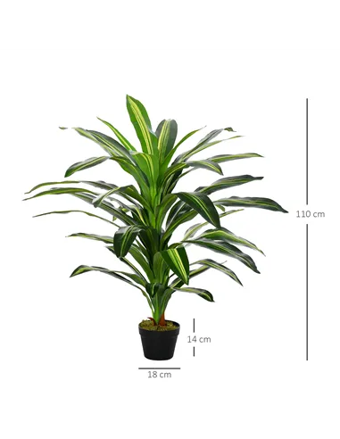 Outsunny Set of Two Artificial Dracaena Plants