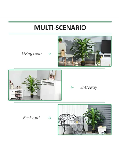 Outsunny Set of Two Artificial Dracaena Plants