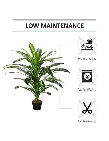 Outsunny Set of Two Artificial Dracaena Plants