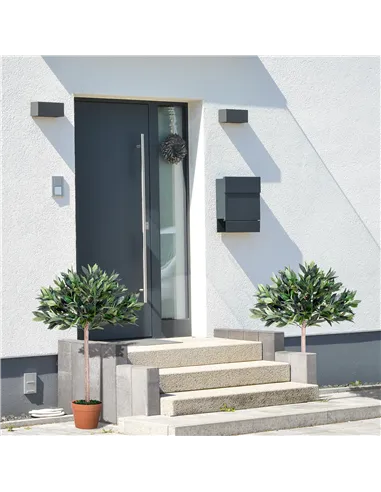 Outsunny 3ft Artificial Olive Tree Indoor Plant Greenery for Home Office Potted in An Orange Pot Set of 2