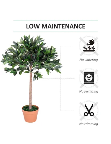 Outsunny 3ft Artificial Olive Tree Indoor Plant Greenery for Home Office Potted in An Orange Pot Set of 2