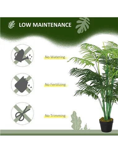 Outsunny 2 Pack Artificial Plant Palm Tree in Pot, Fake Plants for Home Indoor Outdoor Decor, 125cm, Green