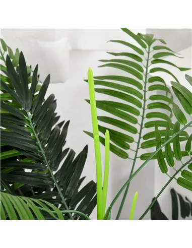 Outsunny 2 Pack Artificial Plant Palm Tree in Pot, Fake Plants for Home Indoor Outdoor Decor, 125cm, Green
