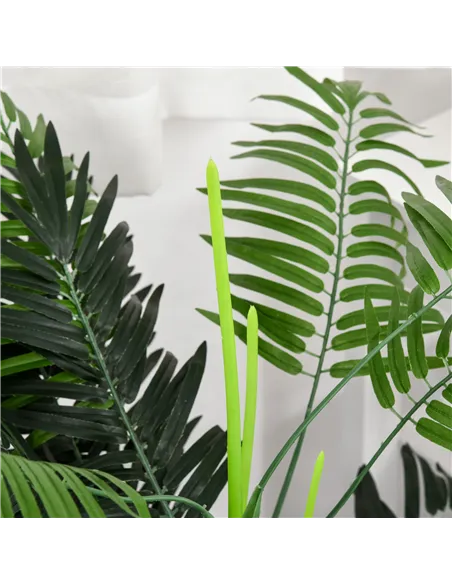 Outsunny 2 Pack Artificial Plant Palm Tree in Pot, Fake Plants for Home Indoor Outdoor Decor, 125cm, Green
