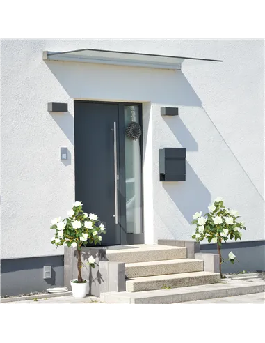 Outsunny Set of 2 Artificial Plants White Rose Floral in Pot, Fake Plants for Home Indoor Outdoor Decor, 90cm