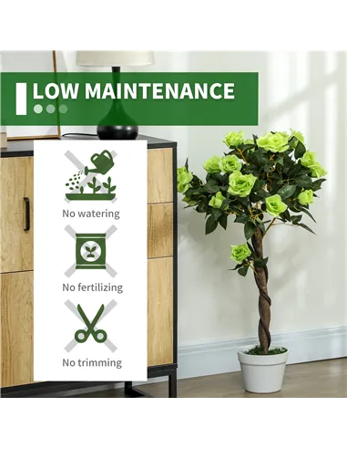 Outsunny Set of Two Faux Rose Trees - Green