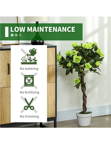Outsunny Set of Two Faux Rose Trees - Green