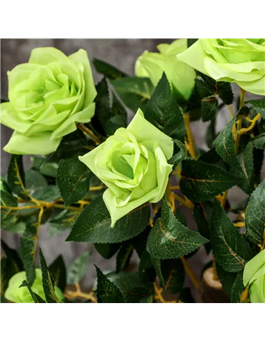 Outsunny Set of Two Faux Rose Trees - Green