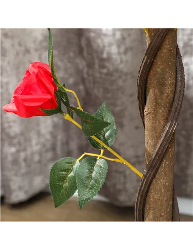 Outsunny Set of 2 Artificial Plants White Rose Floral in Pot, Fake Plants for Home Indoor Decor, 90cm, Red