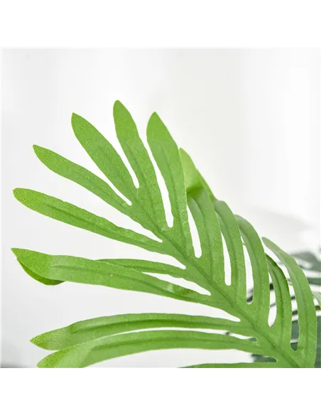 Outsunny 2 Pack 60cm Artificial Palm Tree Decorative Plant with Nursery Pot, Fake Tropical Tree for Indoor Outdoor Décor