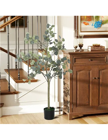 Outsunny 35.5" Topiary Trees Artificial Faux Fakes Spiral Plant Green Cedar Tree Indoor Decor with Nursery Pot