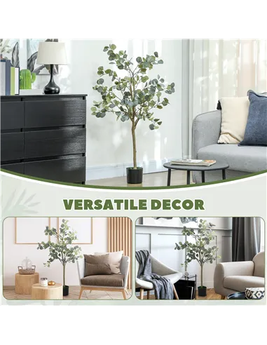 Outsunny 35.5" Topiary Trees Artificial Faux Fakes Spiral Plant Green Cedar Tree Indoor Decor with Nursery Pot